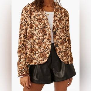 We The Free “ Cali” floral print boxy single breasted blazer